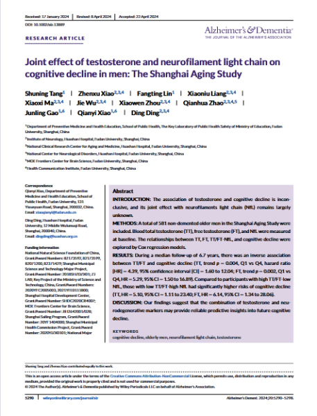Снижение уровня тестостерона у мужчин в пожилом возрасте улучшает когнитивные функции, страница исследования