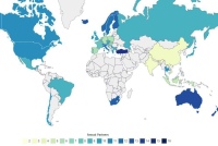 Среднее количество сексуальных партнеров по странам
