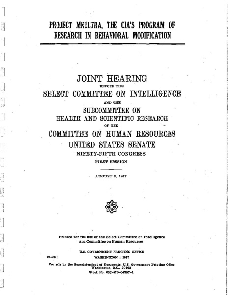 Проект МК-Ультра (доклад конгресса - 1я страница)