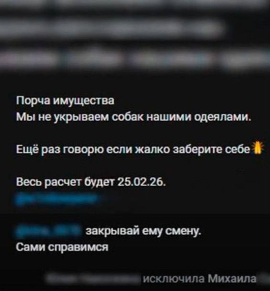 Сообщение руководиельницы об уволнении курьера укрывшего Додобони